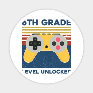 Kids 6th Grade Level Unlocked Back To School Video Gamer Magnet